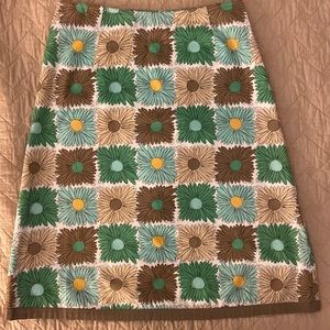 Boden Floral Print Cotton A-Line Skirt